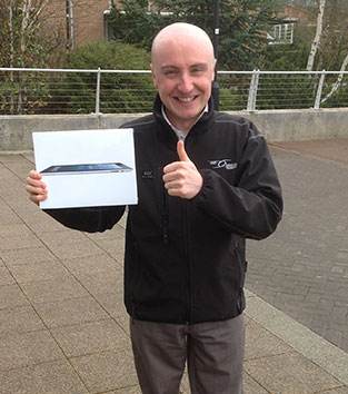 Paul Tallett of Scot Industrial Products with his new Apple iPad