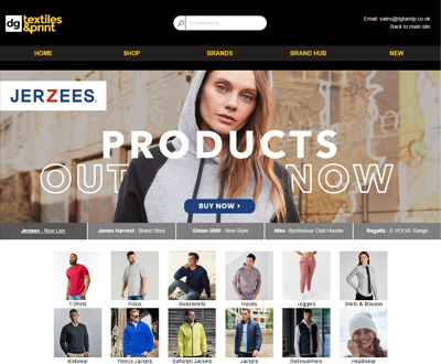 DG Textiles and Print Custom Website Example Homepage