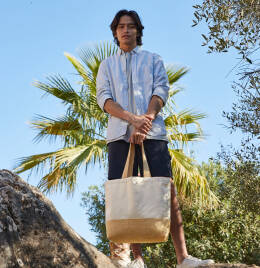 View Westford Mill Jute Base Canvas Tote