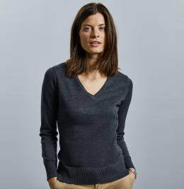 View Russell Collection Ladies VNeck Pullover