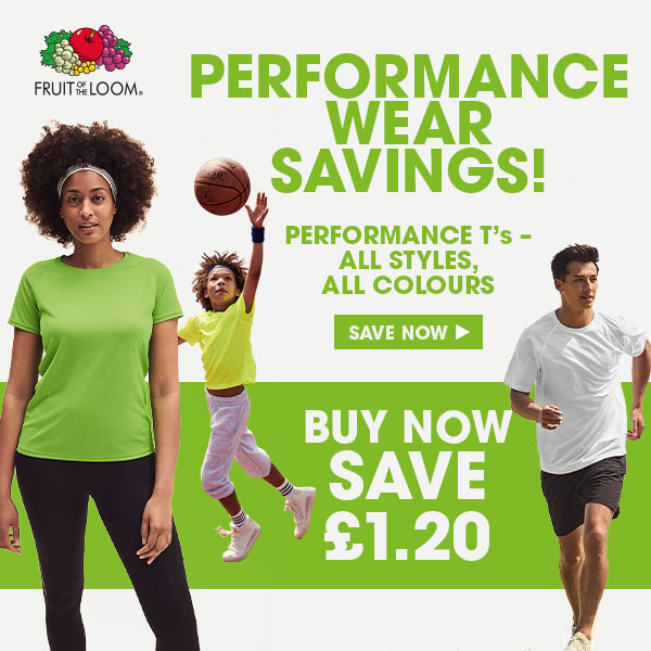 Fruit of the Loom Performance T's - £1.20 off