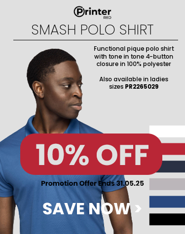 Printer Red Smash Polo 10% Off