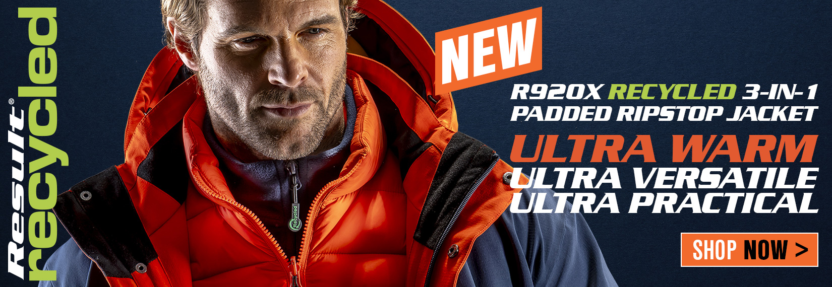 Recycled 3-in-1 Padded Ripstop Jacket